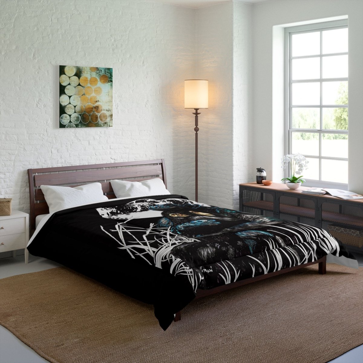 Embracing Love Comforter - Artistic Gorilla and Child Design for Cozy Bedrooms - Curran Artworks