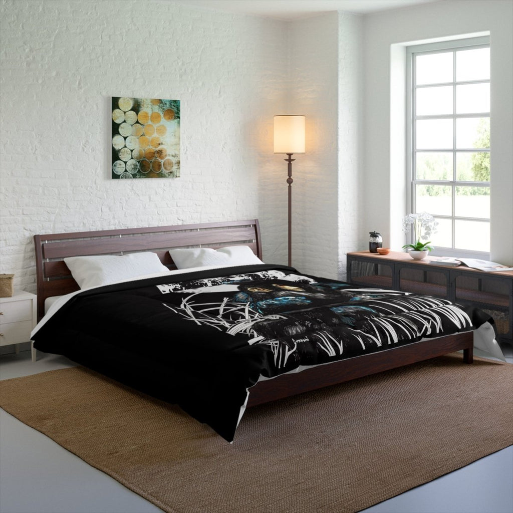 Embracing Love Comforter - Artistic Gorilla and Child Design for Cozy Bedrooms - Curran Artworks