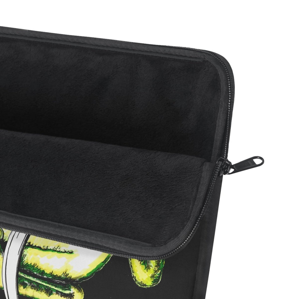 Frog Art Laptop Sleeve - Eco - Friendly Green Frog Design - Curran Artworks