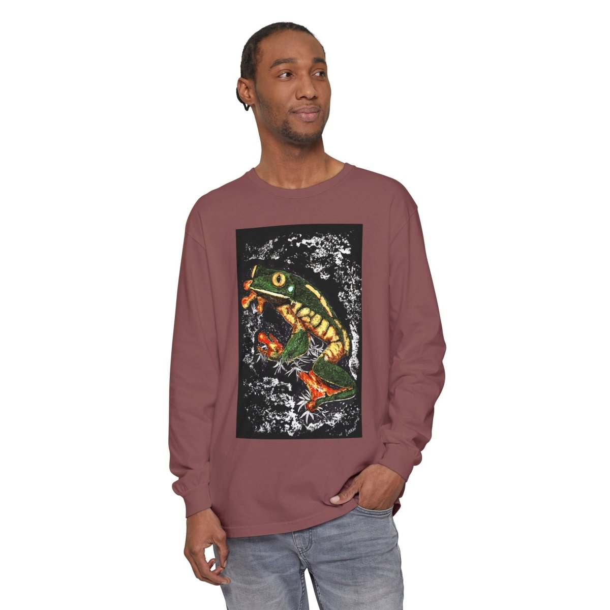Frog Art Unisex Long Sleeve T-Shirt - Nature - Inspired Casual Wear - Curran Artworks