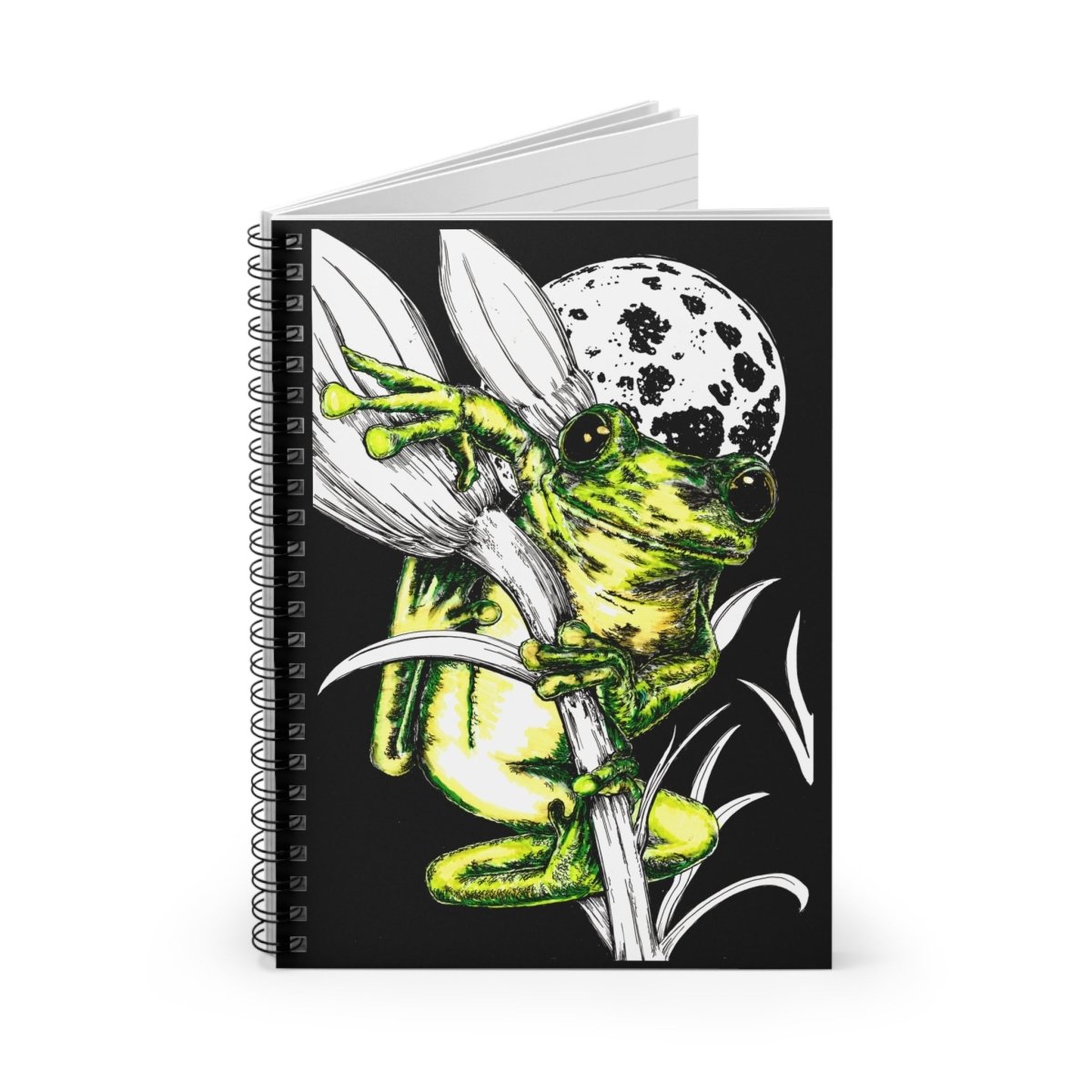 Frog Themed Spiral Notebook - Ruled Line for Nature Lovers - Curran Artworks