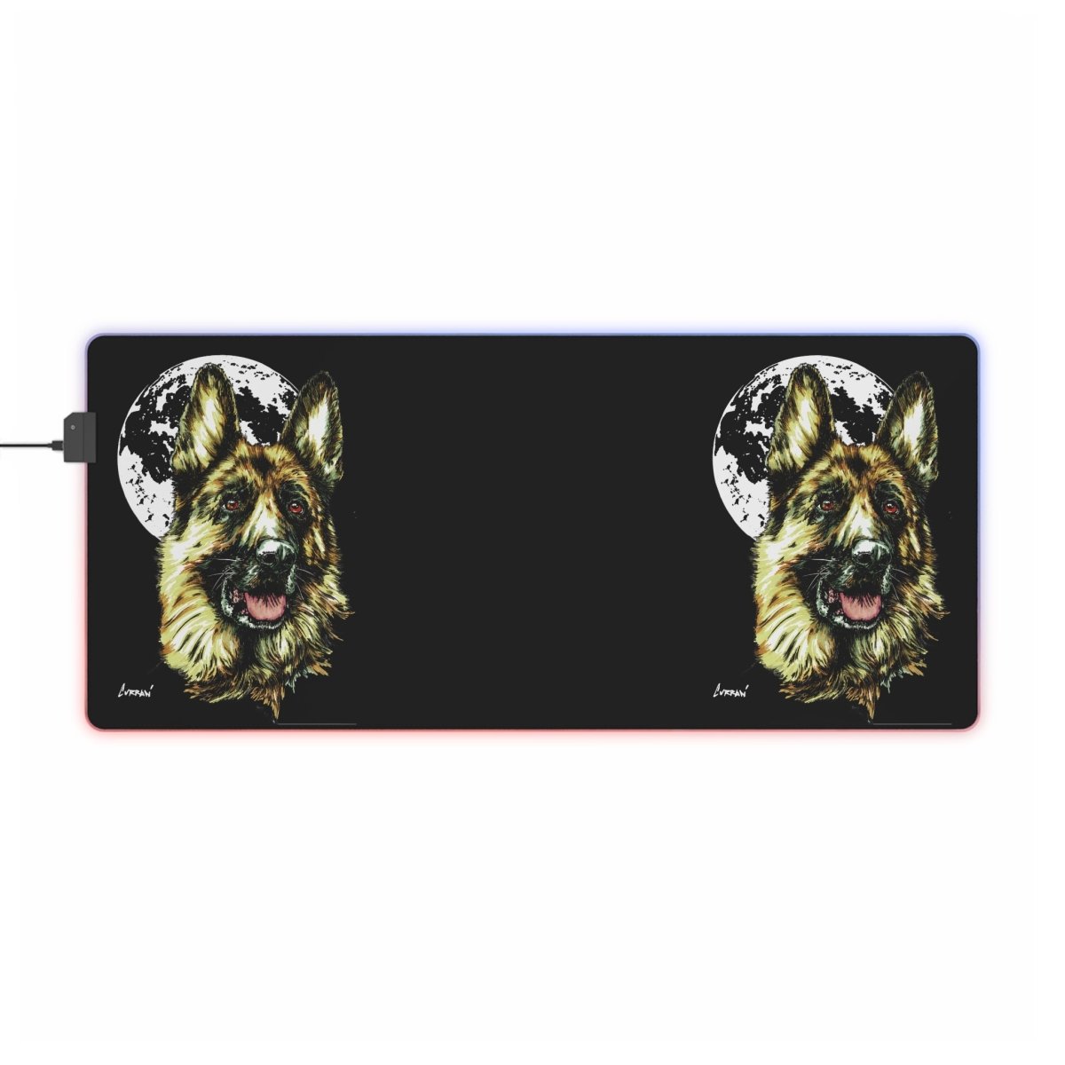 German Shepherd Design Illuminated LED Gaming Mouse Pad - Curran Artworks
