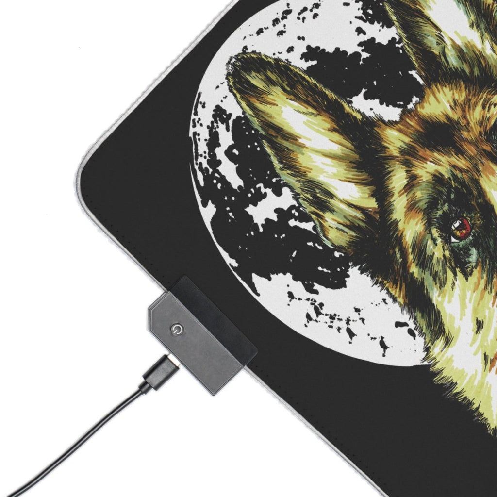 German Shepherd Design Illuminated LED Gaming Mouse Pad - Curran Artworks