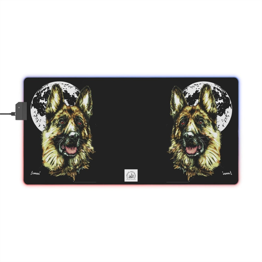 German Shepherd Design Illuminated LED Gaming Mouse Pad - Curran Artworks