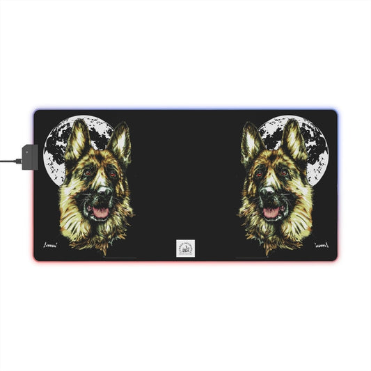 German Shepherd Design Illuminated LED Gaming Mouse Pad - Curran Artworks