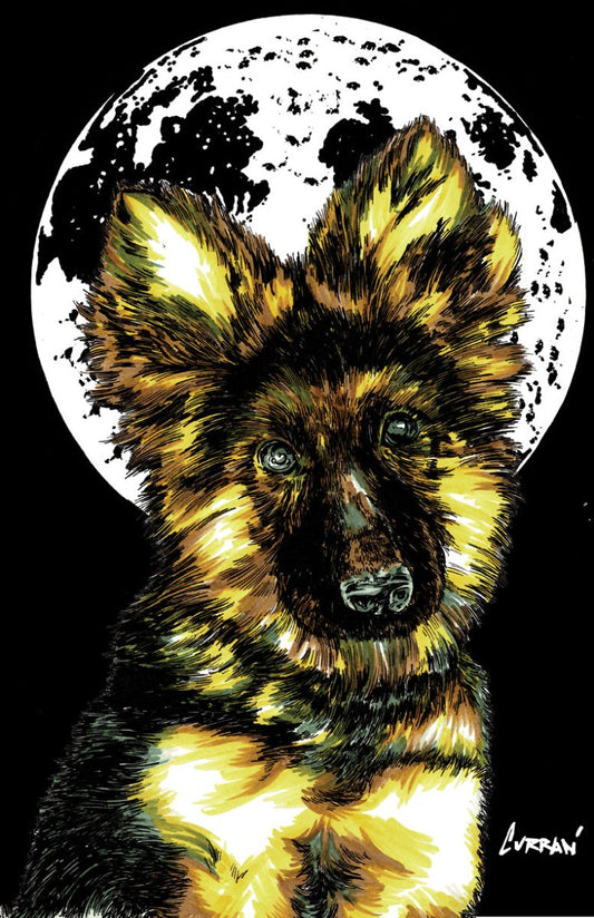 German Sheppard Puppy Digital Download - Curran Artworks