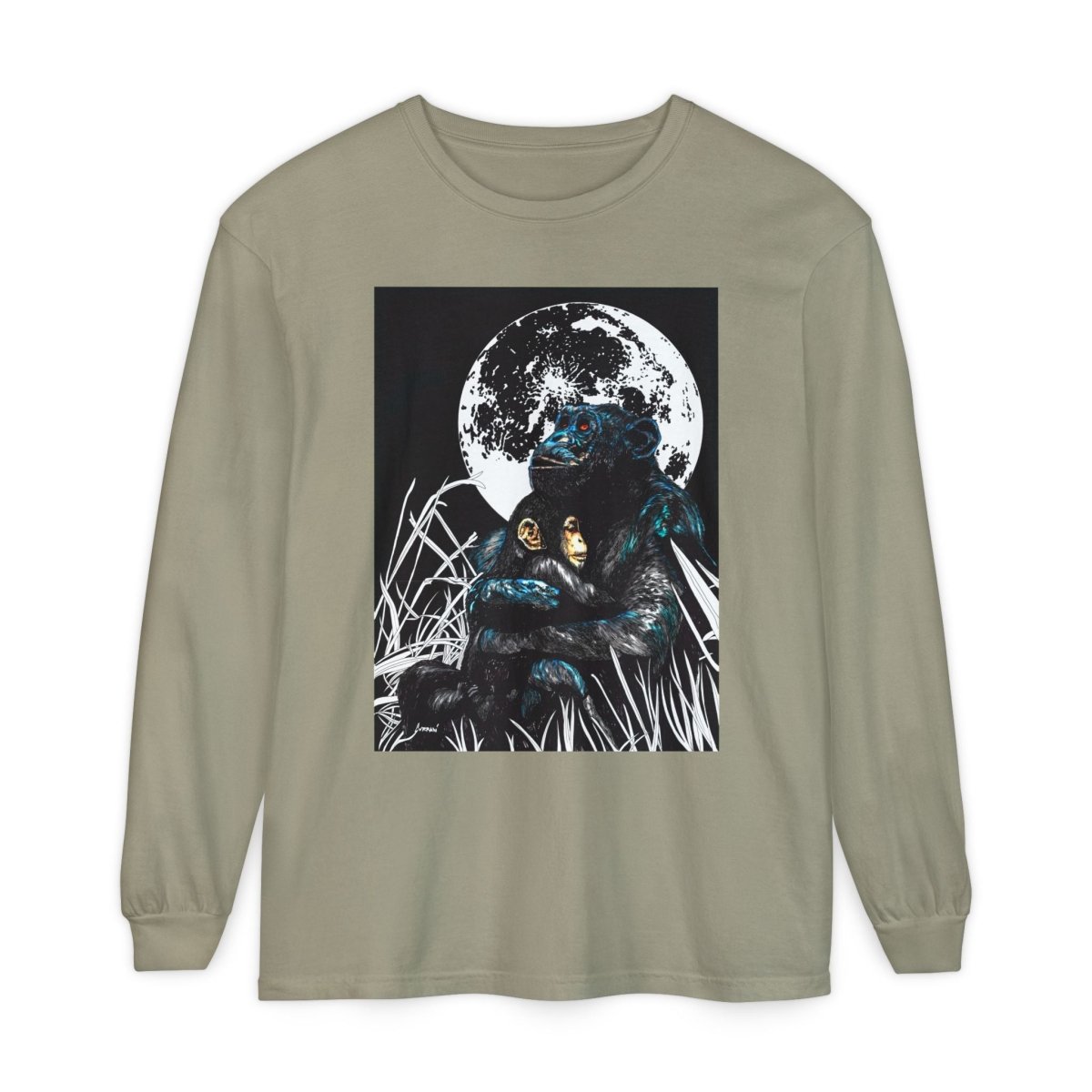 Gorilla and Child Long Sleeve T-Shirt - Nature - Inspired Gift for Animal Lovers - Curran Artworks