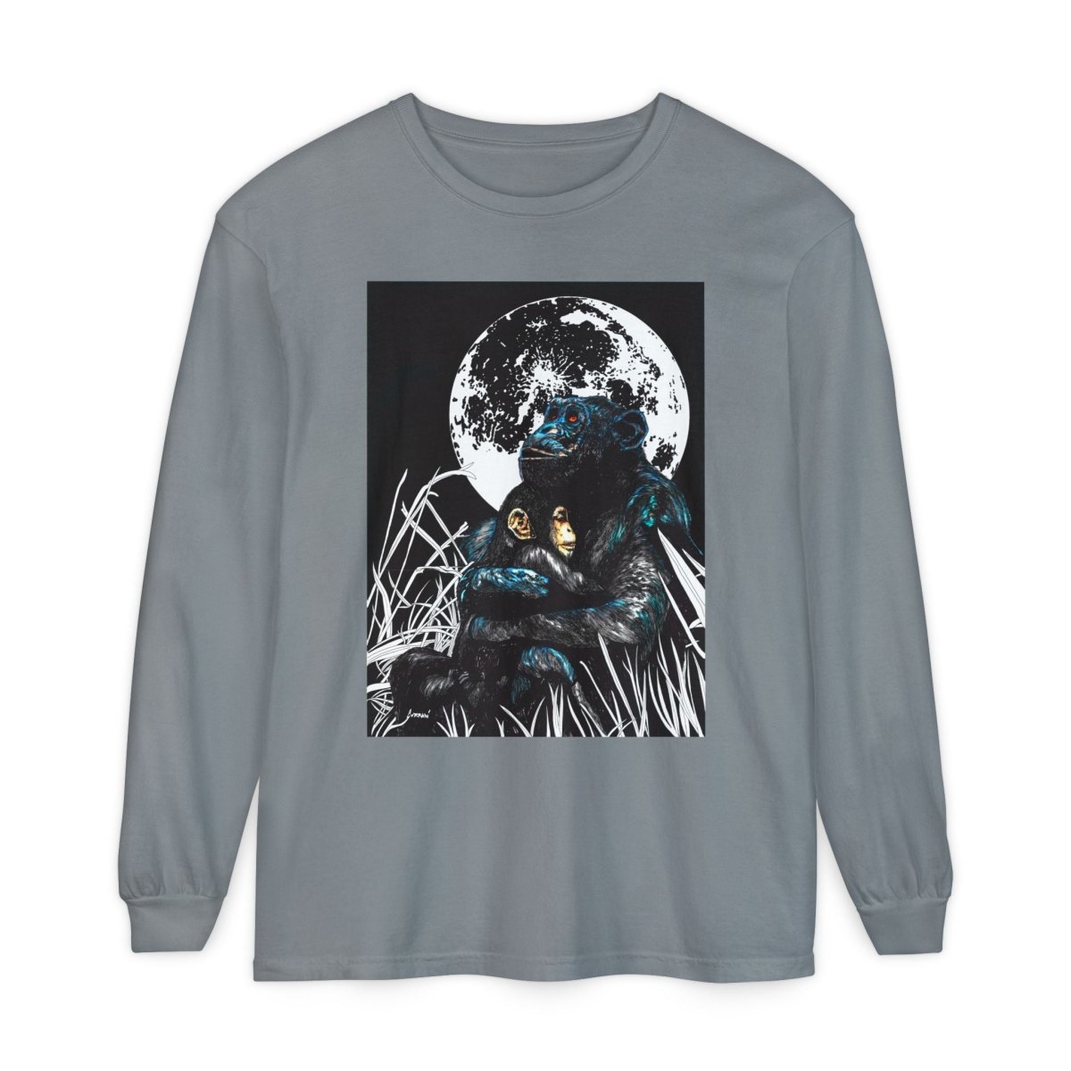 Gorilla and Child Long Sleeve T-Shirt - Nature - Inspired Gift for Animal Lovers - Curran Artworks
