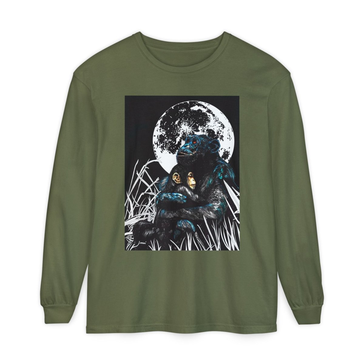 Gorilla and Child Long Sleeve T-Shirt - Nature - Inspired Gift for Animal Lovers - Curran Artworks