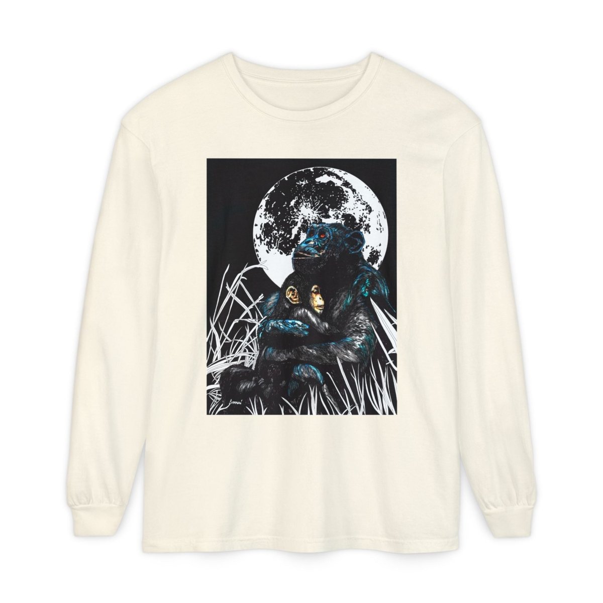 Gorilla and Child Long Sleeve T-Shirt - Nature - Inspired Gift for Animal Lovers - Curran Artworks