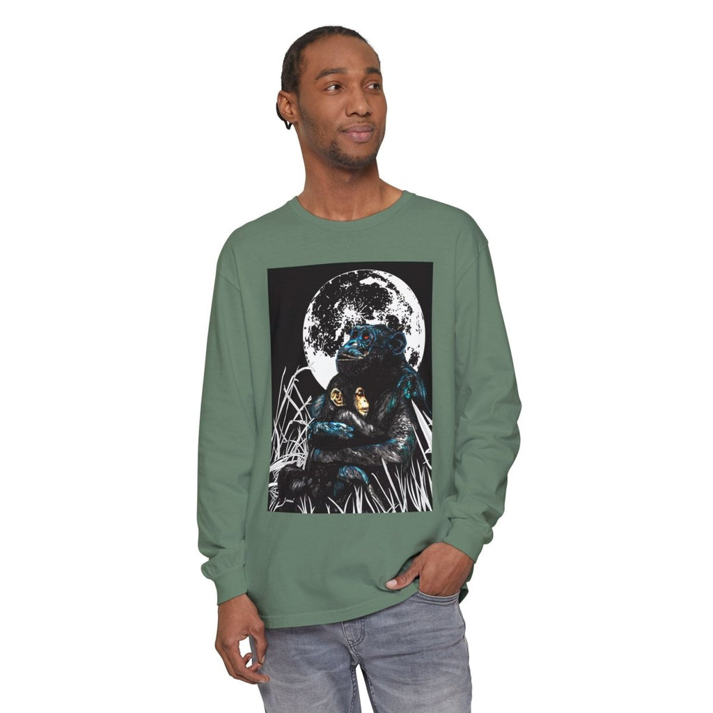 Gorilla and Child Long Sleeve T-Shirt - Nature - Inspired Gift for Animal Lovers - Curran Artworks