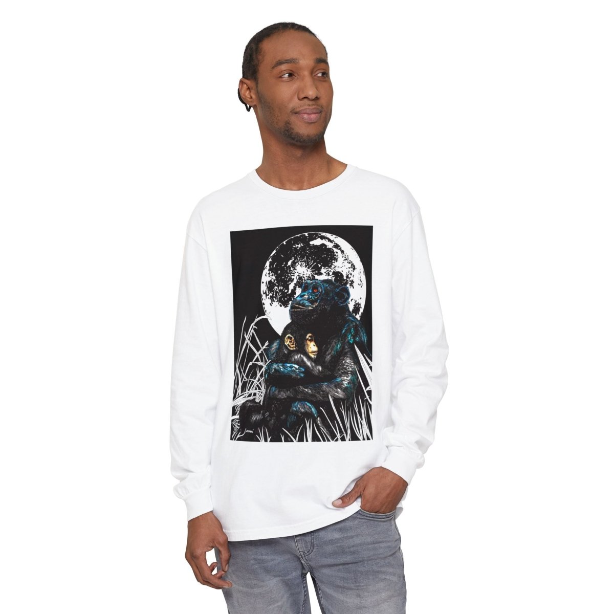 Gorilla and Child Long Sleeve T-Shirt - Nature - Inspired Gift for Animal Lovers - Curran Artworks