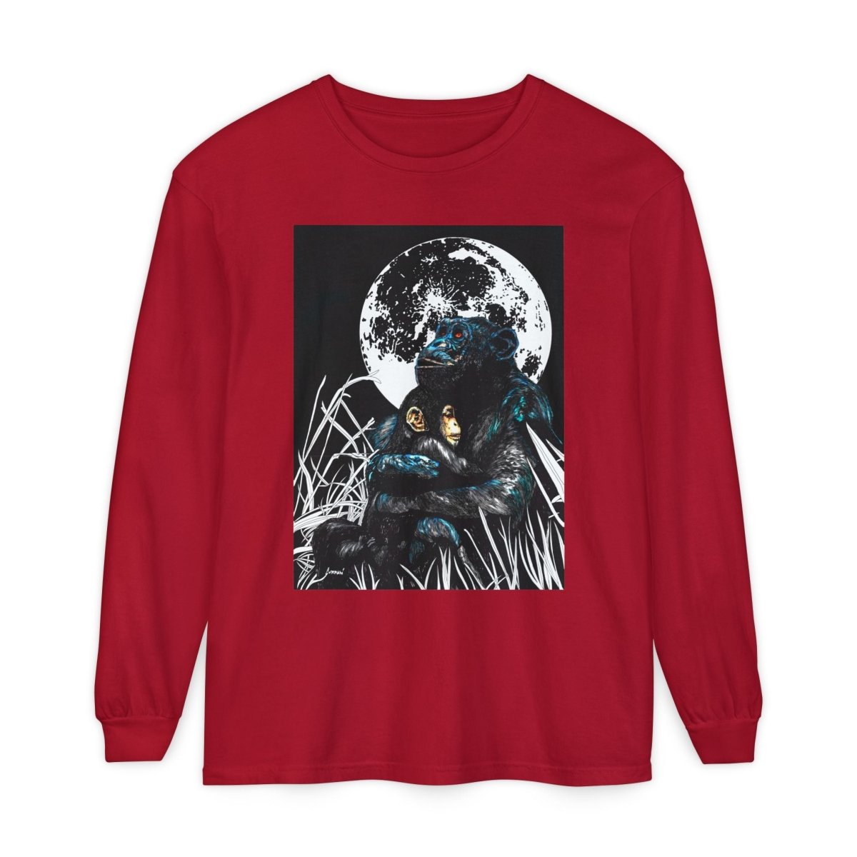 Gorilla and Child Long Sleeve T-Shirt - Nature - Inspired Gift for Animal Lovers - Curran Artworks