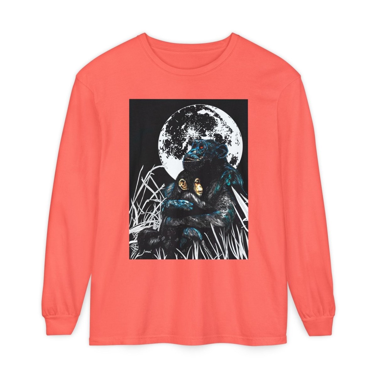 Gorilla and Child Long Sleeve T-Shirt - Nature - Inspired Gift for Animal Lovers - Curran Artworks