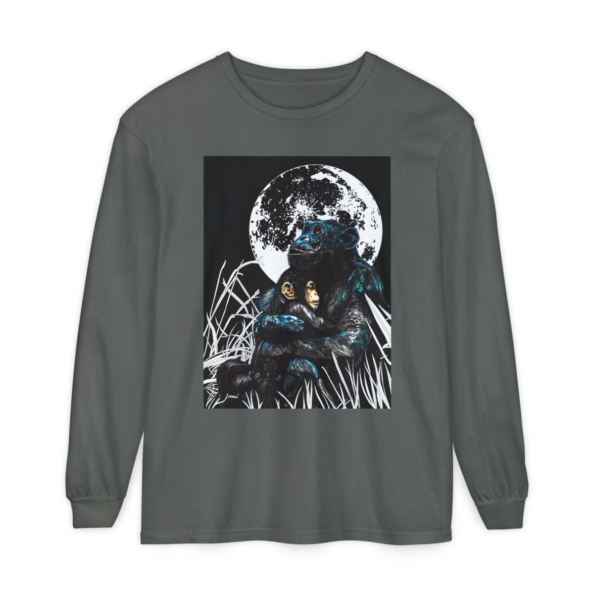 Gorilla and Child Long Sleeve T-Shirt - Nature - Inspired Gift for Animal Lovers - Curran Artworks