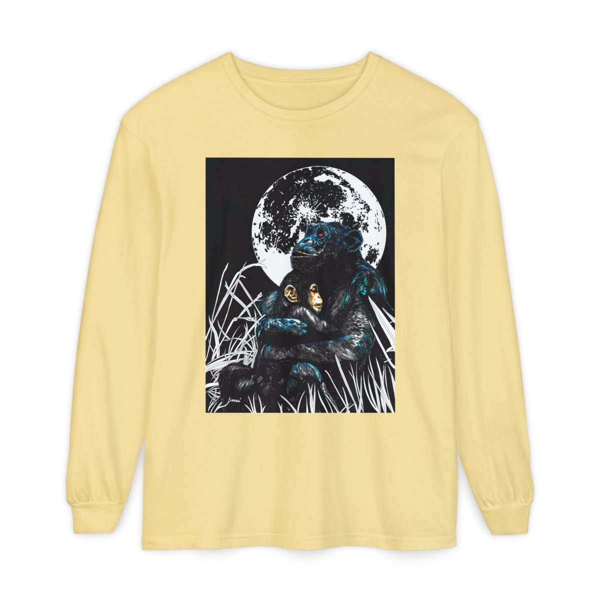 Gorilla and Child Long Sleeve T-Shirt - Nature - Inspired Gift for Animal Lovers - Curran Artworks