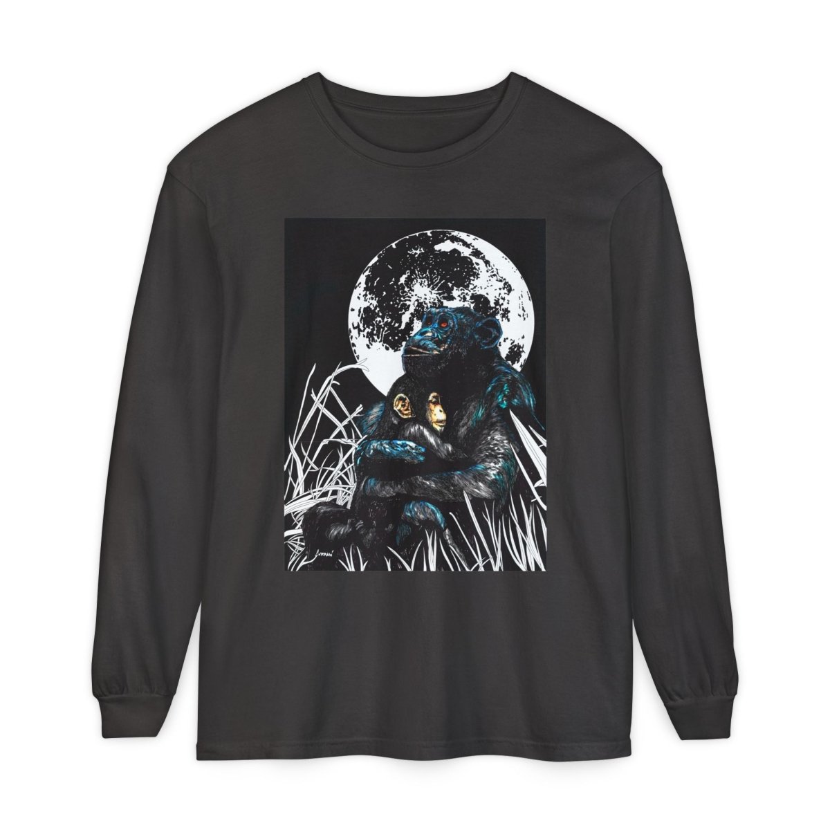 Gorilla and Child Long Sleeve T-Shirt - Nature - Inspired Gift for Animal Lovers - Curran Artworks