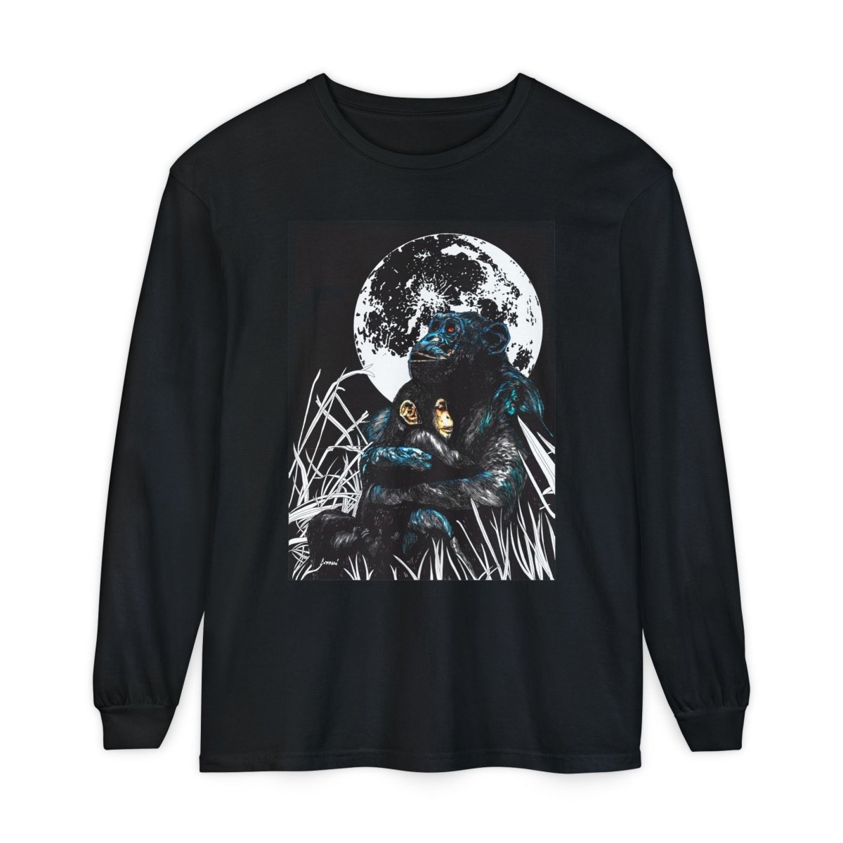 Gorilla and Child Long Sleeve T-Shirt - Nature - Inspired Gift for Animal Lovers - Curran Artworks