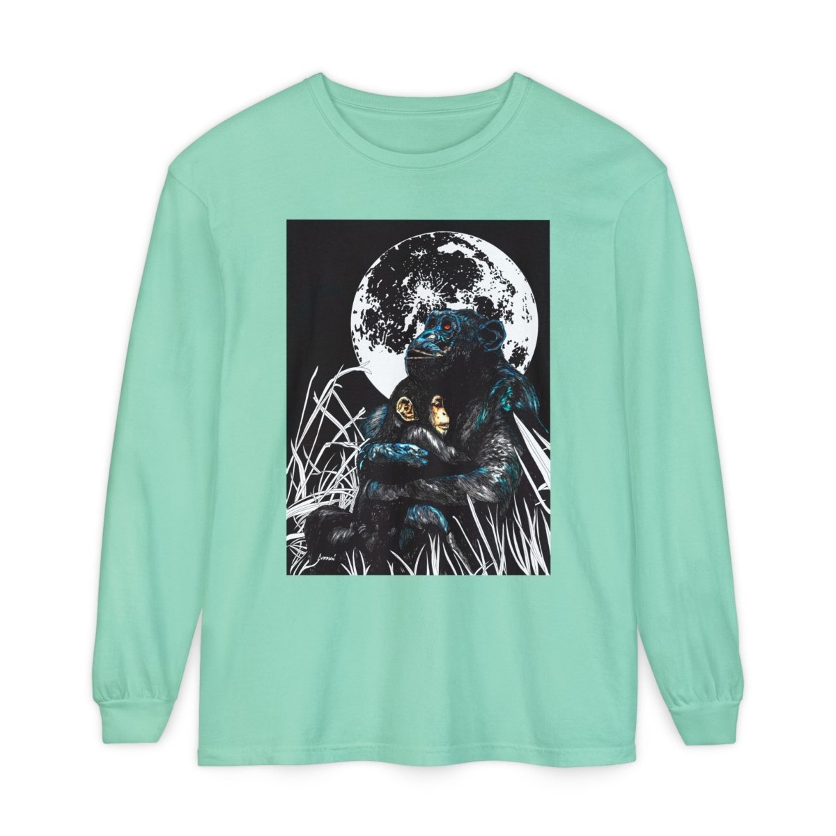 Gorilla and Child Long Sleeve T-Shirt - Nature - Inspired Gift for Animal Lovers - Curran Artworks