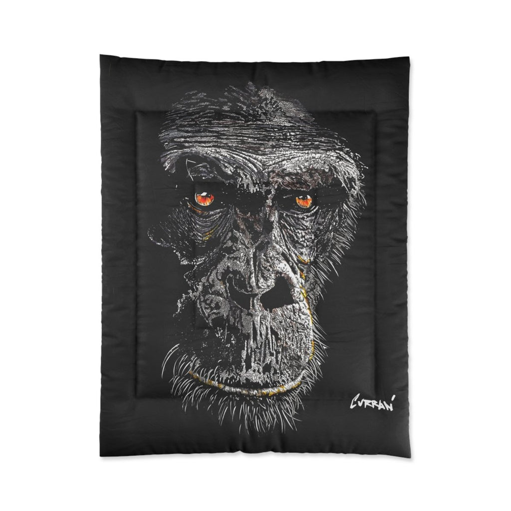 Gorilla Art Comforter - Stylish Black Bedding for Animal Lovers - Curran Artworks