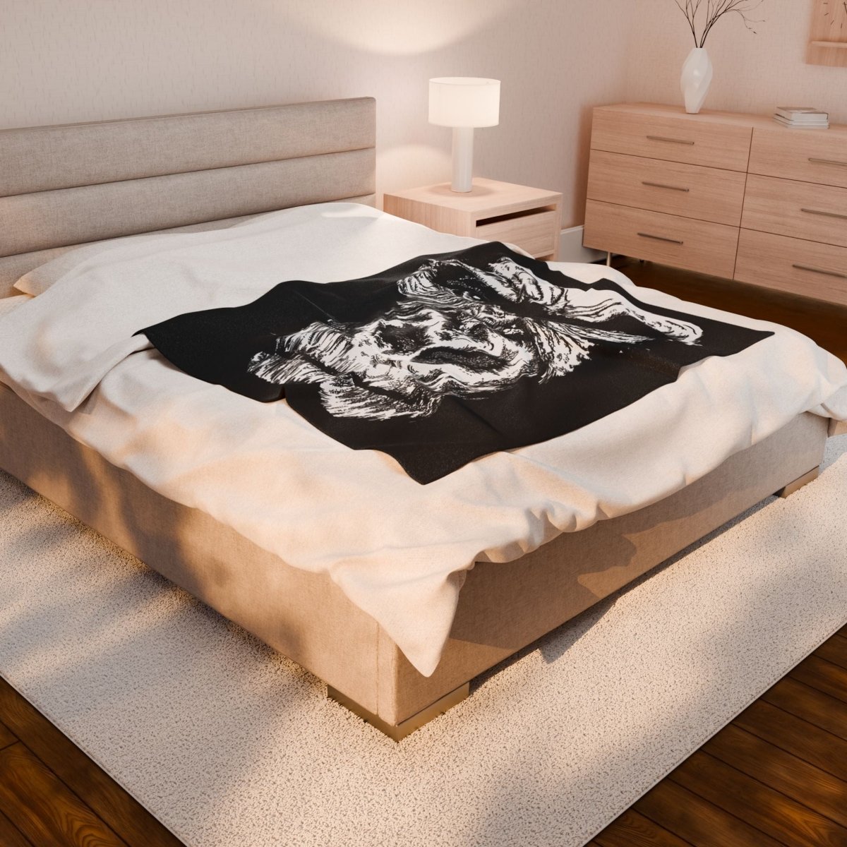 Gorilla Face Velveteen Plush Blanket - Soft, Cozy Throw for Animal Lovers - Curran Artworks