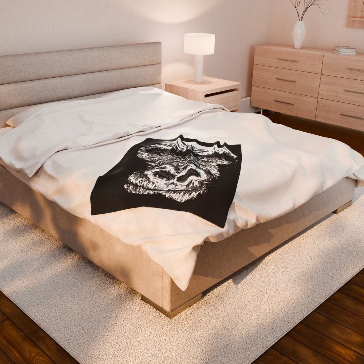 Gorilla Face Velveteen Plush Blanket - Soft, Cozy Throw for Animal Lovers - Curran Artworks
