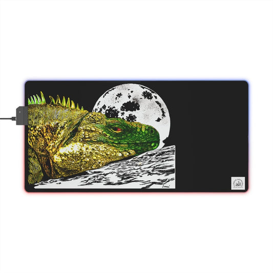 Iguana LED Gaming Mouse Pad - Enhance Your Setup with Unique Design - Curran Artworks