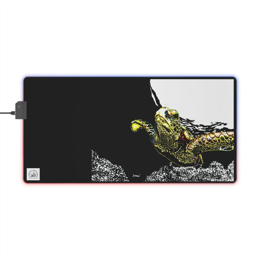 Illuminated Turtle Gaming Mouse Pad - RGB LED Office Accessory for Gamers - Curran Artworks