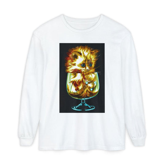 Kitten Graphic Long Sleeve T-Shirt - Cute & Comfy Unisex Tee - Curran Artworks