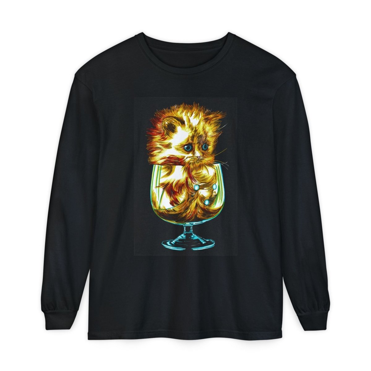 Kitten Graphic Long Sleeve T-Shirt - Cute & Comfy Unisex Tee - Curran Artworks
