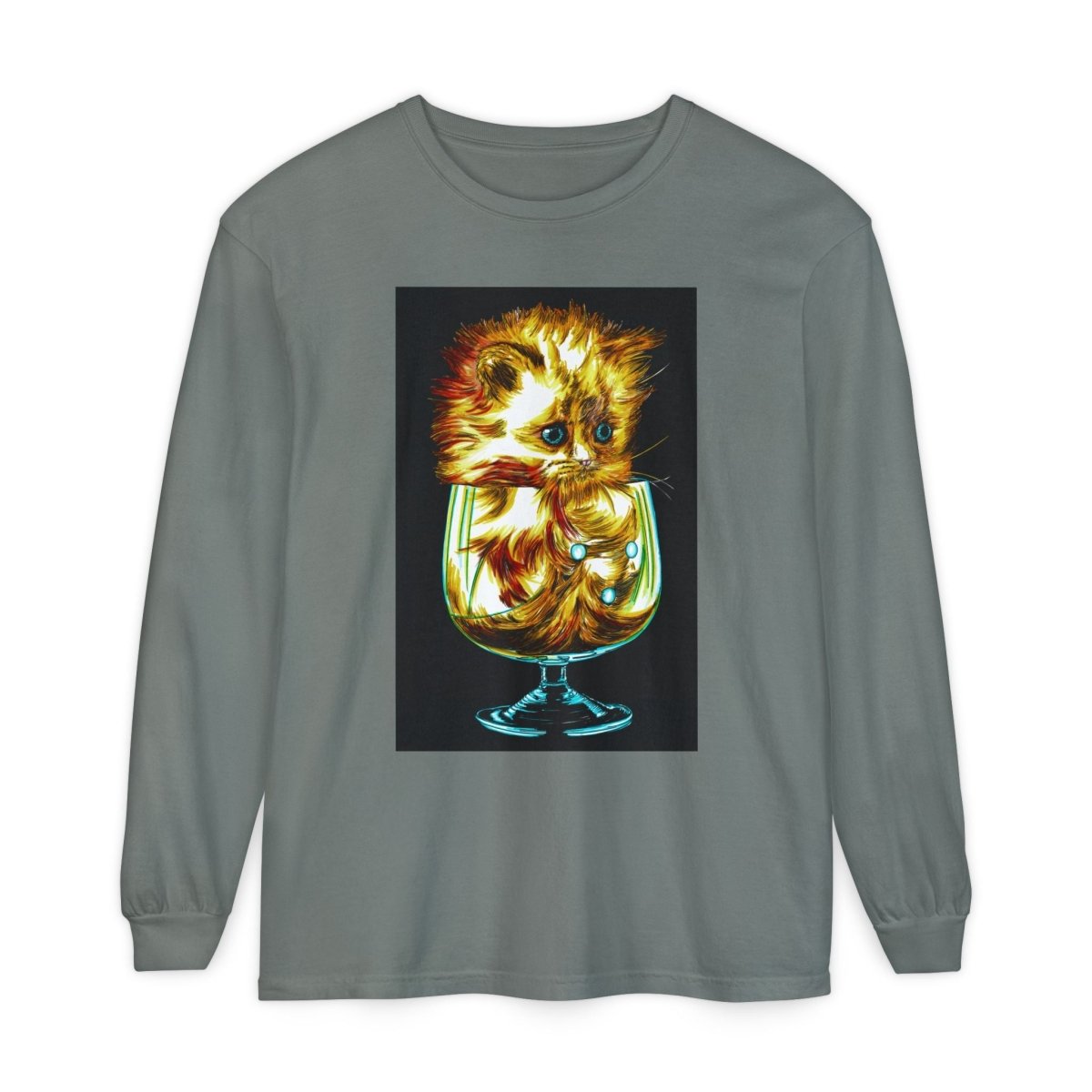 Kitten Graphic Long Sleeve T-Shirt - Cute & Comfy Unisex Tee - Curran Artworks