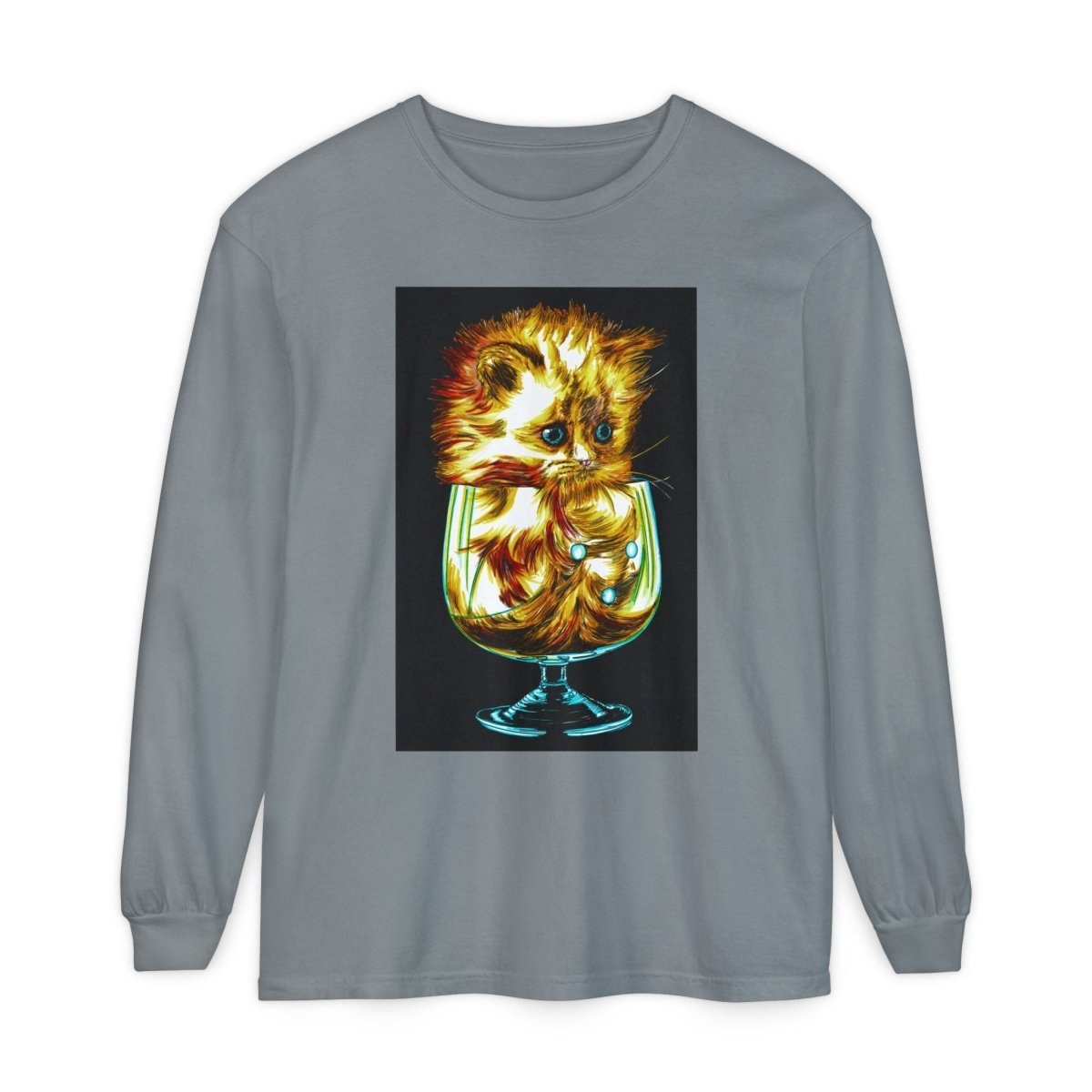 Kitten Graphic Long Sleeve T-Shirt - Cute & Comfy Unisex Tee - Curran Artworks