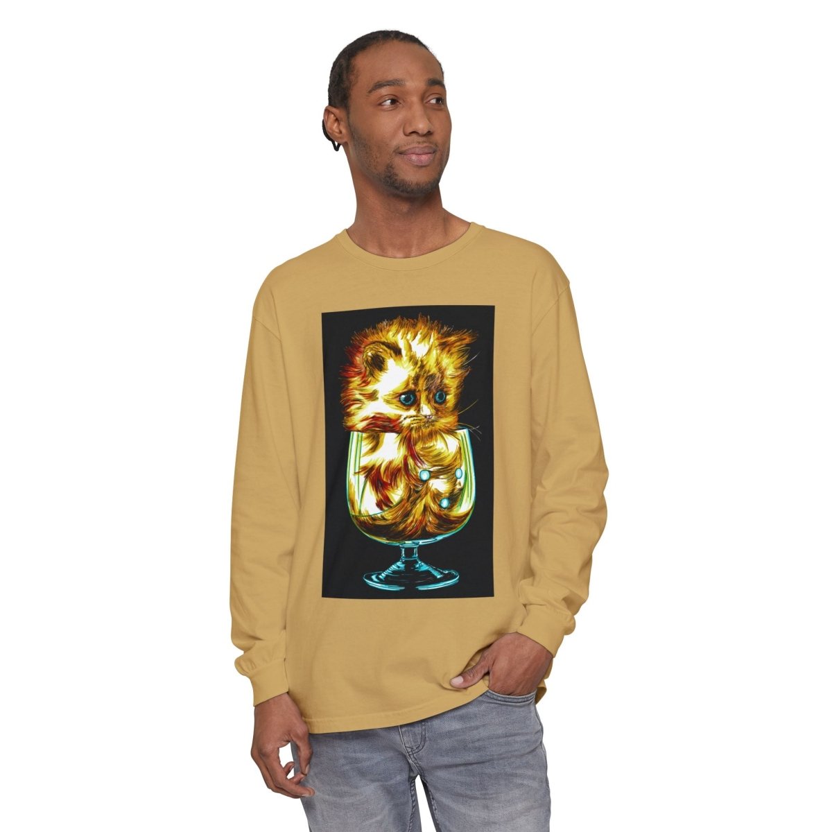 Kitten Graphic Long Sleeve T-Shirt - Cute & Comfy Unisex Tee - Curran Artworks