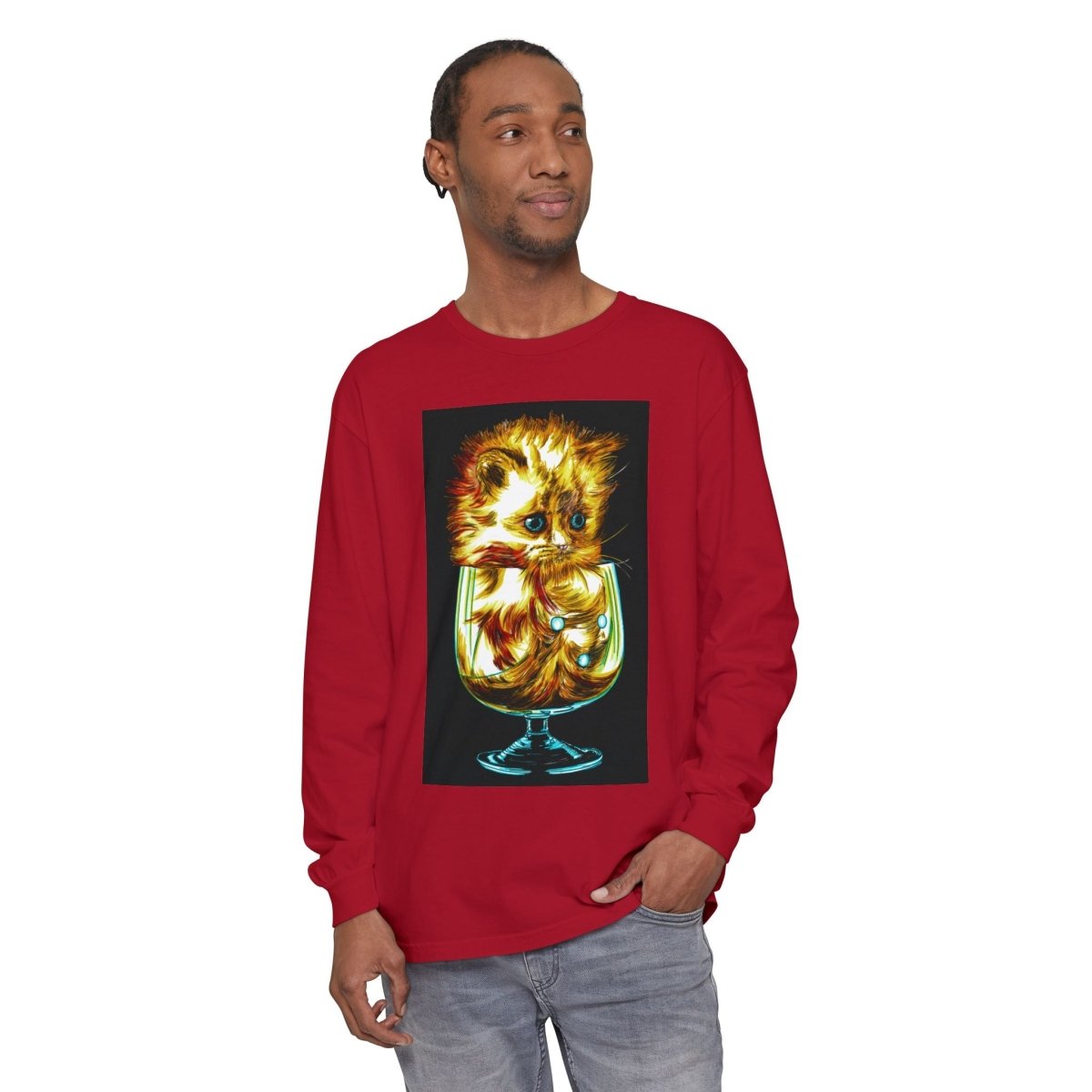 Kitten Graphic Long Sleeve T-Shirt - Cute & Comfy Unisex Tee - Curran Artworks