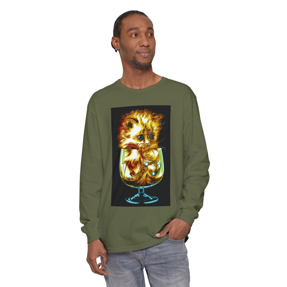 Kitten Graphic Long Sleeve T-Shirt - Cute & Comfy Unisex Tee - Curran Artworks