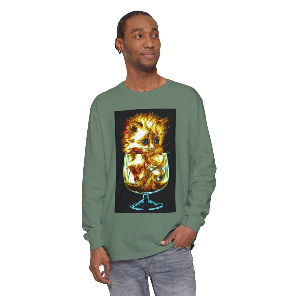 Kitten Graphic Long Sleeve T-Shirt - Cute & Comfy Unisex Tee - Curran Artworks