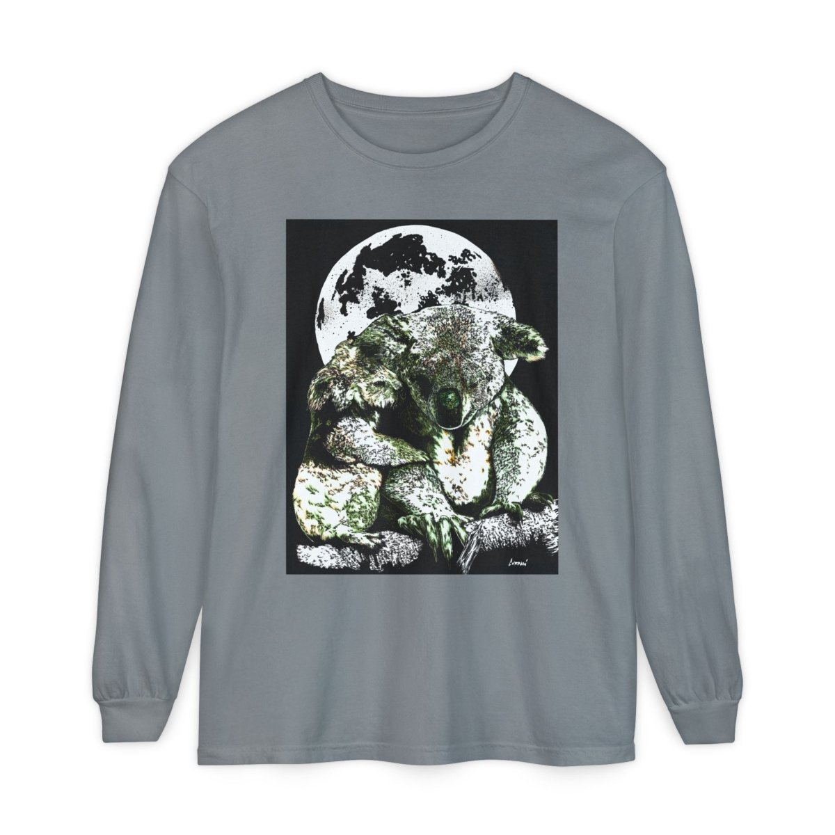 Koala Moon Unisex Long Sleeve T-Shirt - Nature Lover Apparel - Curran Artworks