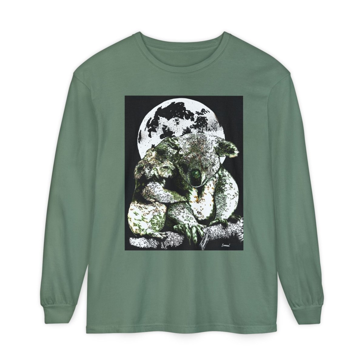 Koala Moon Unisex Long Sleeve T-Shirt - Nature Lover Apparel - Curran Artworks