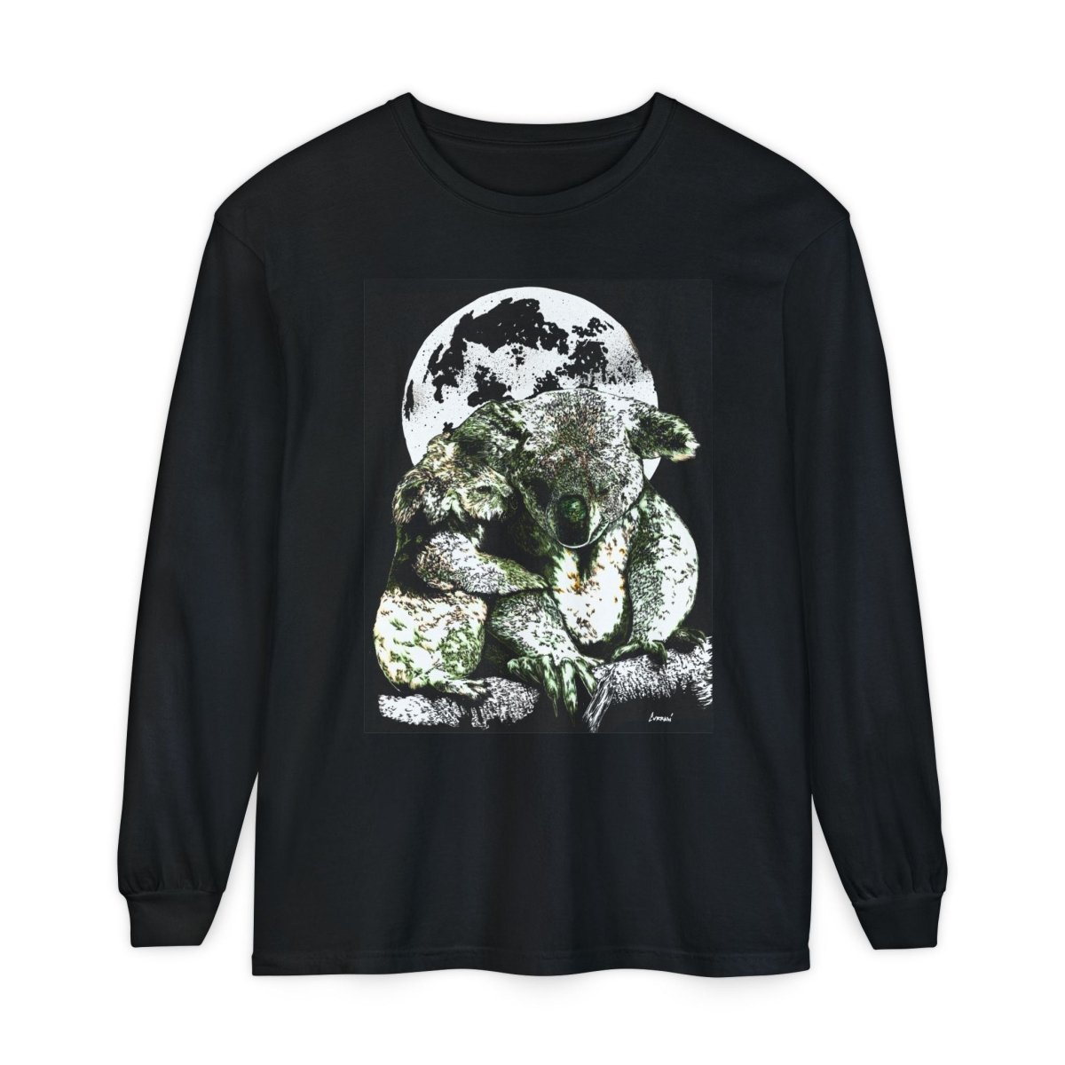 Koala Moon Unisex Long Sleeve T-Shirt - Nature Lover Apparel - Curran Artworks