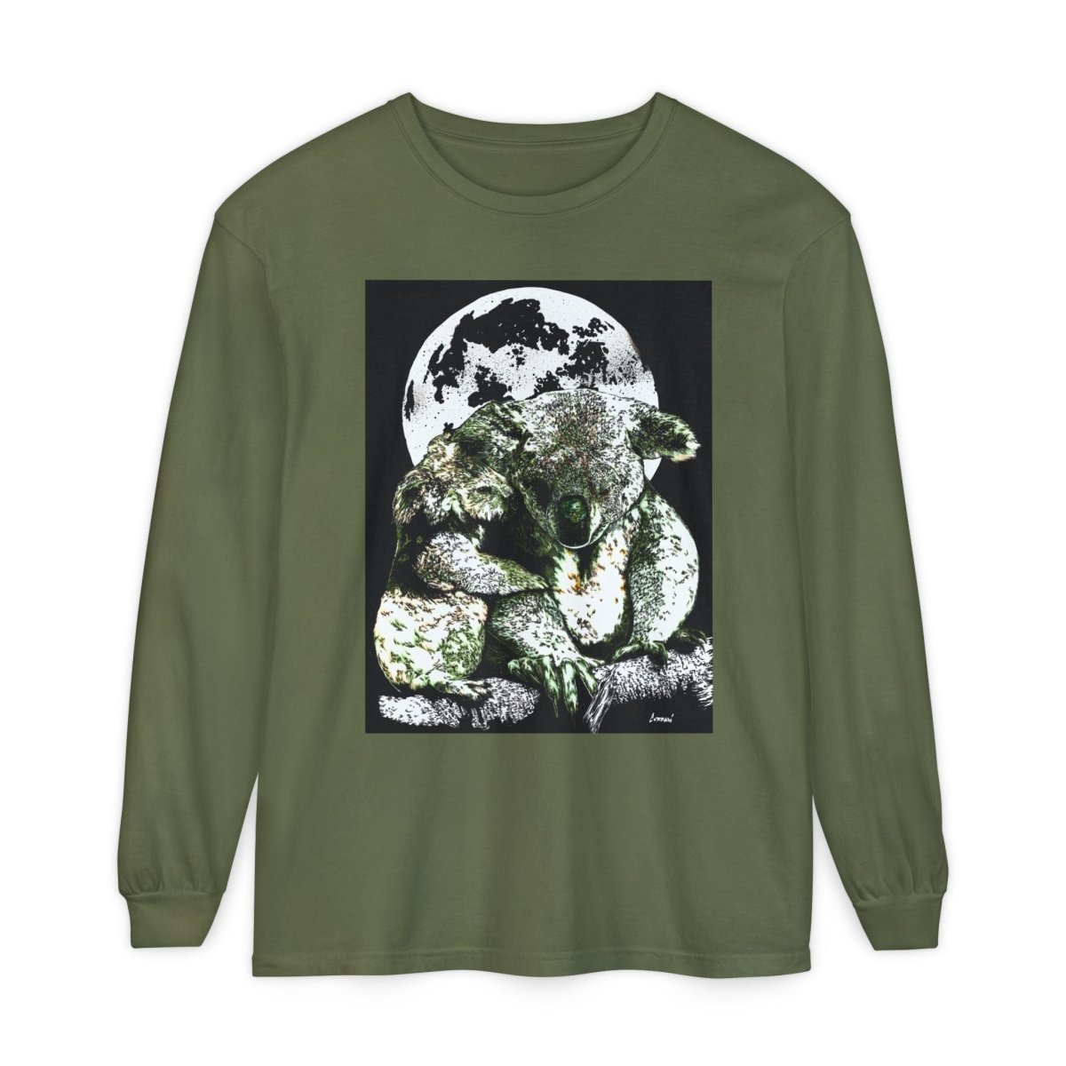 Koala Moon Unisex Long Sleeve T-Shirt - Nature Lover Apparel - Curran Artworks