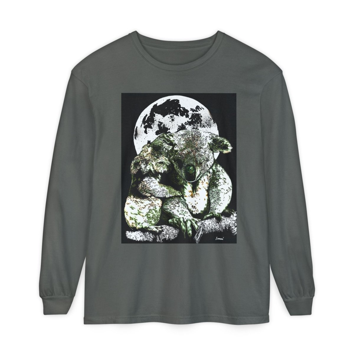 Koala Moon Unisex Long Sleeve T-Shirt - Nature Lover Apparel - Curran Artworks
