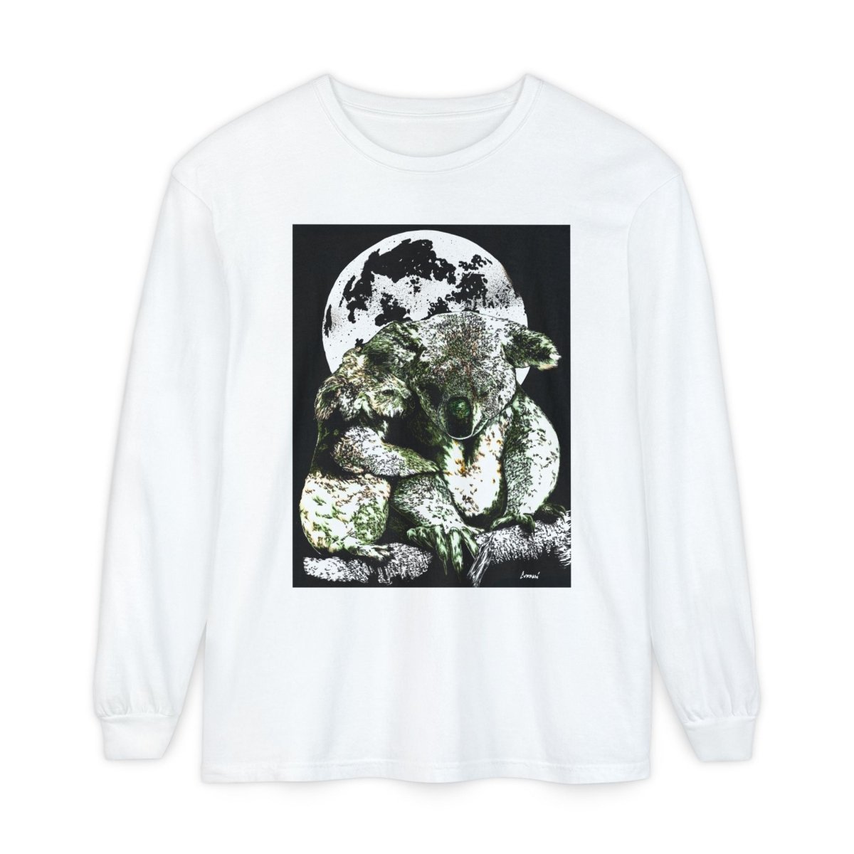Koala Moon Unisex Long Sleeve T-Shirt - Nature Lover Apparel - Curran Artworks