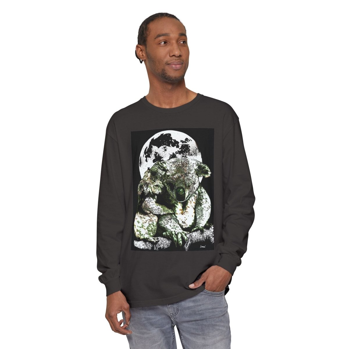 Koala Moon Unisex Long Sleeve T-Shirt - Nature Lover Apparel - Curran Artworks