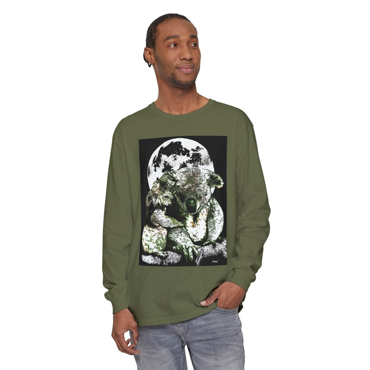 Koala Moon Unisex Long Sleeve T-Shirt - Nature Lover Apparel - Curran Artworks