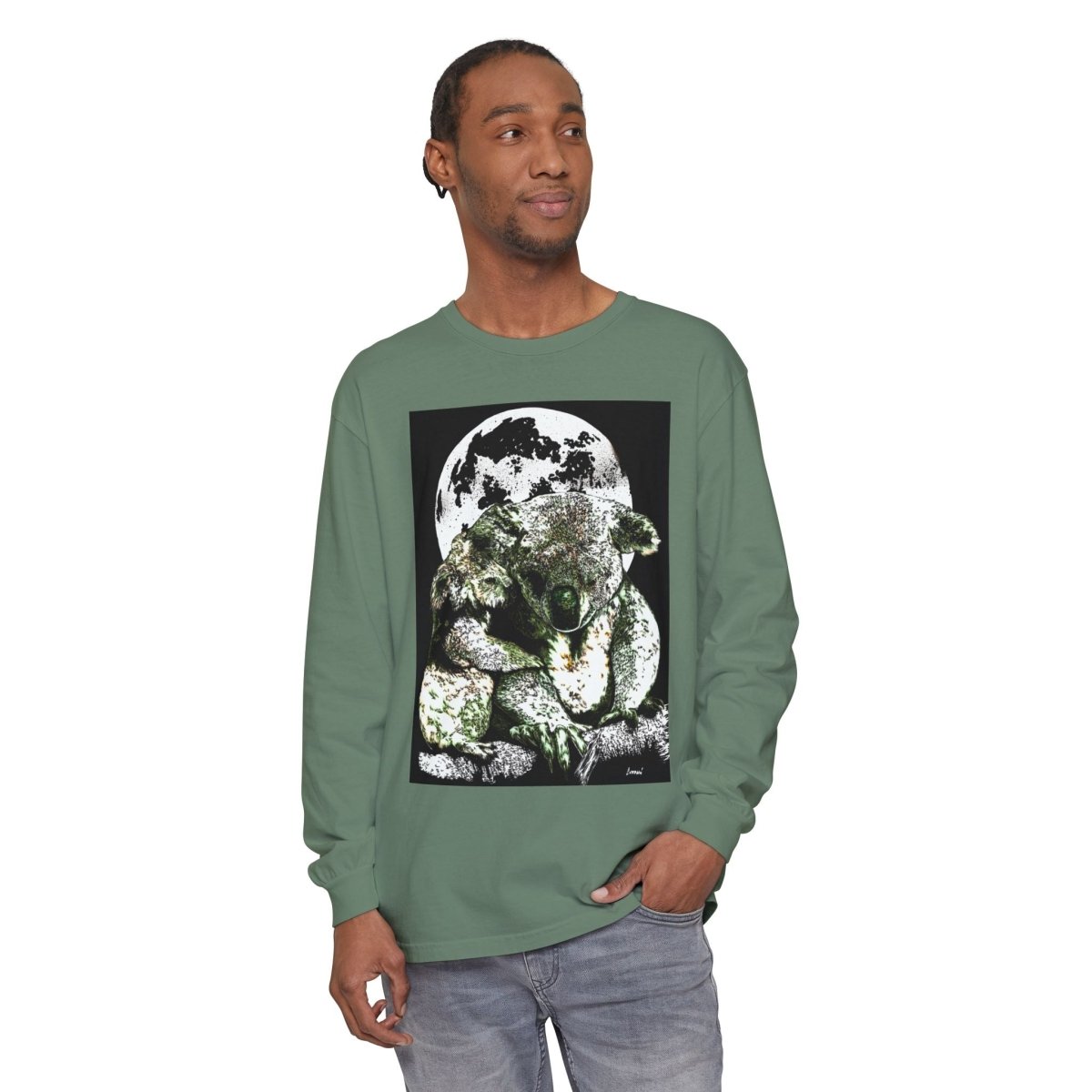 Koala Moon Unisex Long Sleeve T-Shirt - Nature Lover Apparel - Curran Artworks