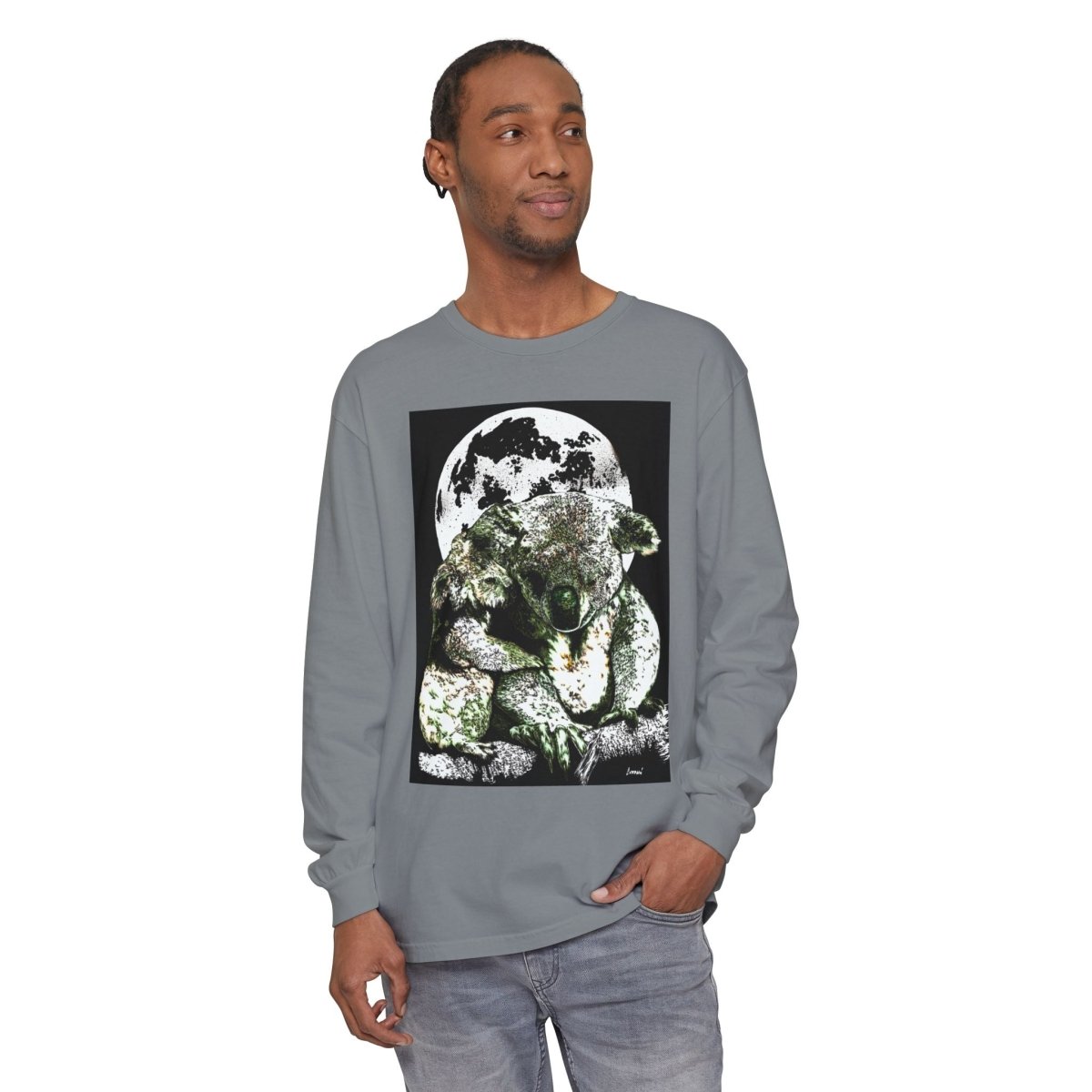 Koala Moon Unisex Long Sleeve T-Shirt - Nature Lover Apparel - Curran Artworks