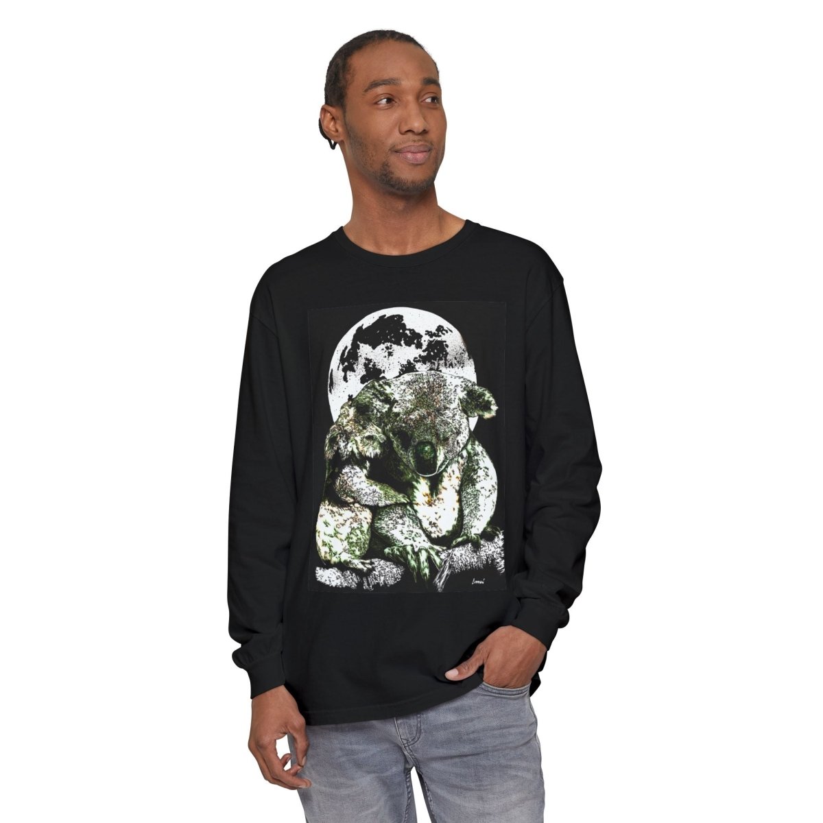 Koala Moon Unisex Long Sleeve T-Shirt - Nature Lover Apparel - Curran Artworks