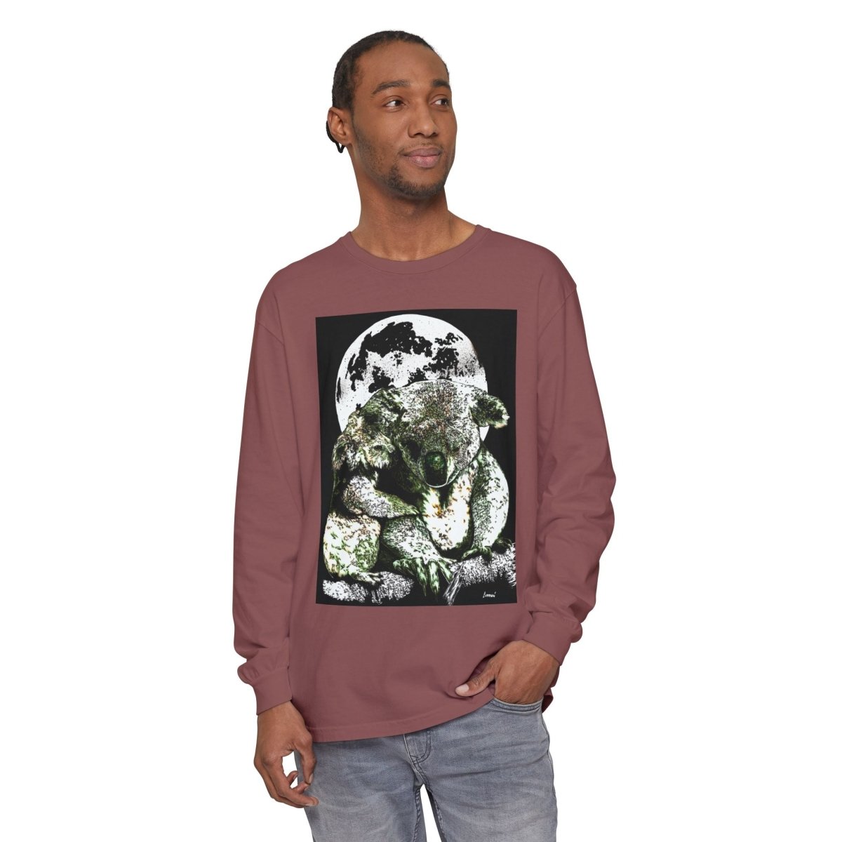 Koala Moon Unisex Long Sleeve T-Shirt - Nature Lover Apparel - Curran Artworks
