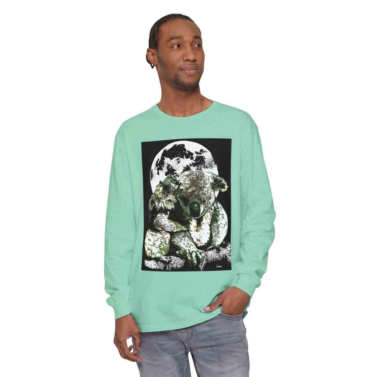 Koala Moon Unisex Long Sleeve T-Shirt - Nature Lover Apparel - Curran Artworks