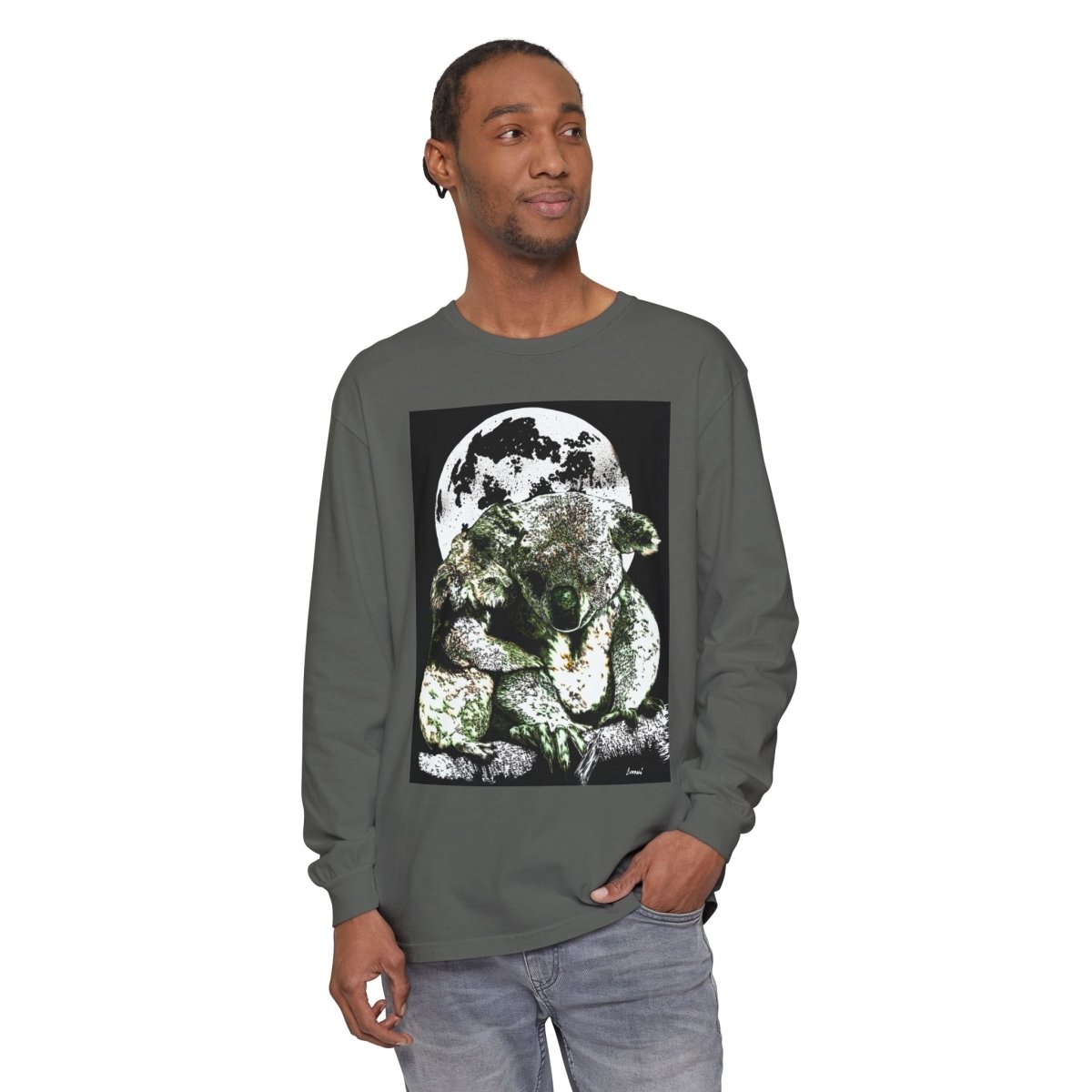 Koala Moon Unisex Long Sleeve T-Shirt - Nature Lover Apparel - Curran Artworks